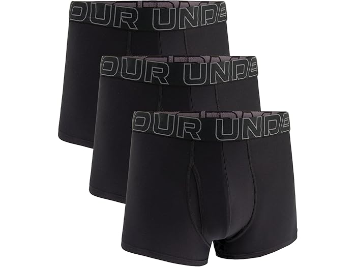 (取寄) アンダーアーマー メンズ 3-パック パフォーマンス テック ソリッド 3 ボクサー ブリーフ Under Armour men 3-Pack Performance Tech Solid 3" Boxer Briefs Black