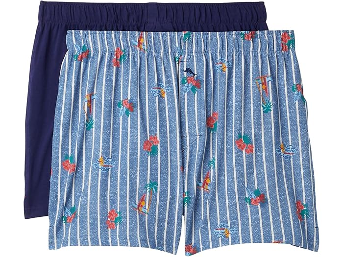 (取寄) トミーバハマ メンズ 2-パック ニット ボクサー Tommy Bahama men 2-Pack Knit Boxers Blue Str..