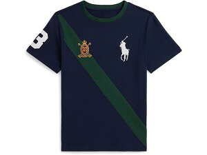 (取寄) ラルフローレン キッズ ボーイズ ビッグ ポニー 20th アニバーサリー クレスト ティー (ビッグ キッド) Polo Ralph Lauren Kids boys Big Pony 20th Anniversary Crest Tee (Big Kid) Newport Navy/Vintage Pine