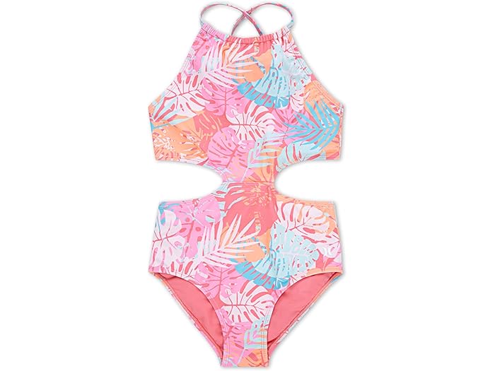 (取寄) ハーレー キッズ ガールズ ホルター モノキニ (ビッグ キッド) Hurley Kids girls Halter Monokini (Big Kid) Sunset Coral/Multi