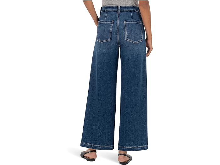 (取寄) カット フロム ザ クロス レディース メグ ハイライズ ワイド レッグ パンツ W/ ポーク チョップ ポケッツ KUT from the Kloth women Meg High-rise Wide Leg Pants W/ Pork Chop Pockets Dark Wash