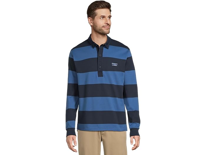 (取寄) エルエルビーン メンズ ビーンズ ビンテージ ソフト ラグビー ストライプ L.L.Bean men Bean's Vintage Soft Rugby Stripe Classic Navy/Bright Blue