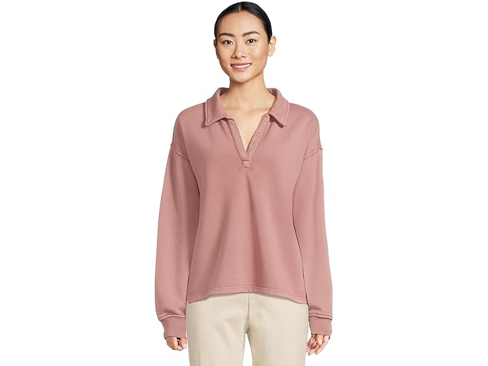 Rakuten - (取寄) エルエルビーン レディース サンウォッシュド スウェットシャツ ポロ L.L.Bean women Sunwashed Sweatshirt Splitneck Polo Washed Orchid