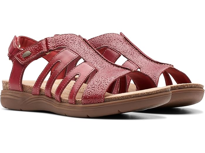 (���) ���顼���� �� ��ǥ����� �����ץ� �٥� Clarks women April Belle Red Leather