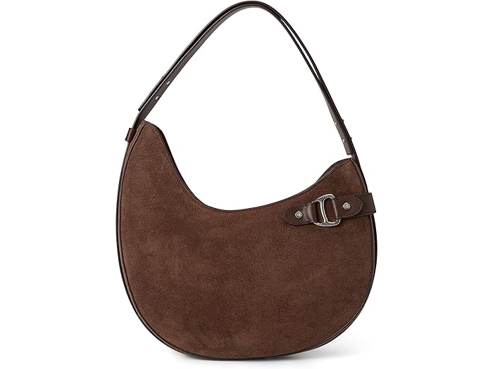 (取寄) ローレン ラルフローレン レディース スエード ラージ ターシャ ショルダー バッグ Lauren Ralph Lauren women Suede Large Tasha Shoulder Bag Dark Hickory