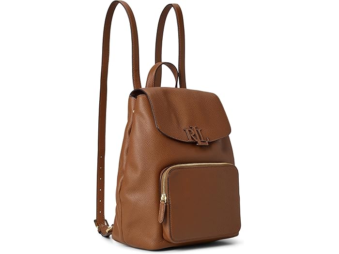 (取寄) ローレン ラルフローレン レディース ペブルド レザー ミディアム キャメリン バックパック Lauren Ralph Lauren women Pebbled Leather Medium Cameryn Backpack Lauren Tan
