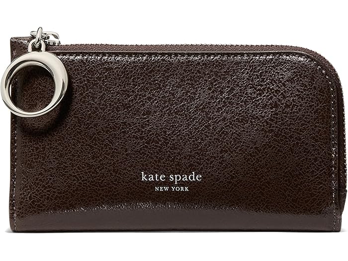 (取寄) ケイトスペード レディース ハロ グレイズ レザー スモール スリム バイフォールド ウォレット Kate Spade New York women Halo Glazed Leather Small Slim Bifold Wallet Hot Fudge