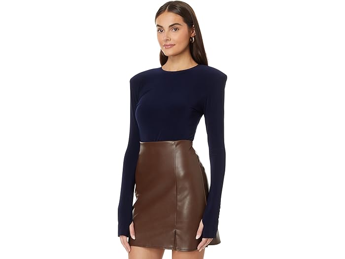 (取寄) ノーマ カマリ レディース ショルダー パッド ロング スリーブ クルー トップ Norma Kamali women Shoulder Pad Lo...