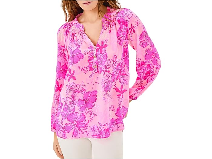 () ꡼ ԥåĥ ǥ 륶 ȥå Lilly Pulitzer women Elsa Top Pink Supporting Squ...