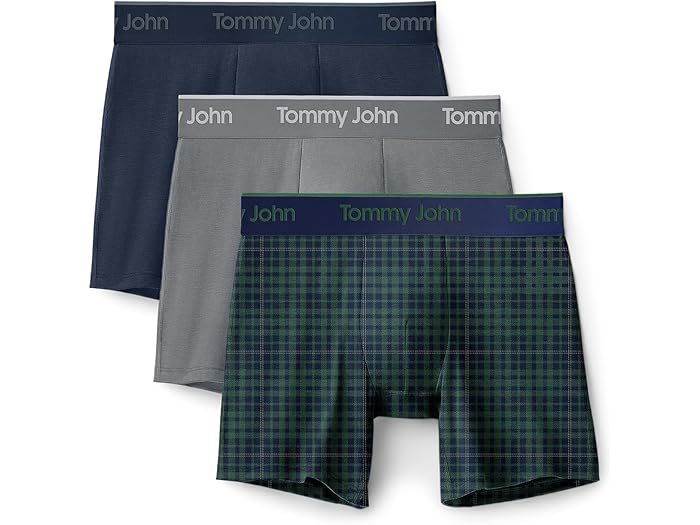 (取寄) トミー ジョン メンズ セカンド スキン モーダル 6 ボクサー ブリーフ 3-パック Tommy John men Second Skin Modal 6" Boxer Brief 3-Pack Black/Cement/Falcon
