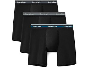 (取寄) トミー ジョン メンズ コンフォート ミクロ 6 ボクサー ブリーフ 3-パック Tommy John men Comfort Micro 6" Boxer Brief 3-Pack Black (monument Wb)/Black (blue Coral Wb)