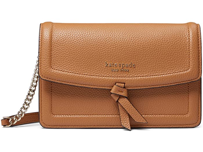 (取寄) ケイトスペード ノット ペブルド レザー フラップ クロスボディ Kate Spade New York Knott Pebbled Leather Flap Crossbody Bungalow