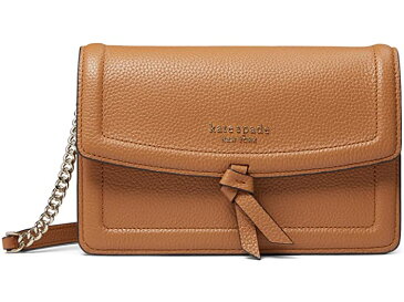 (取寄) ケイトスペード ノット ペブルド レザー フラップ クロスボディ Kate Spade New York Knott Pebbled Leather Flap Crossbody Bungalow