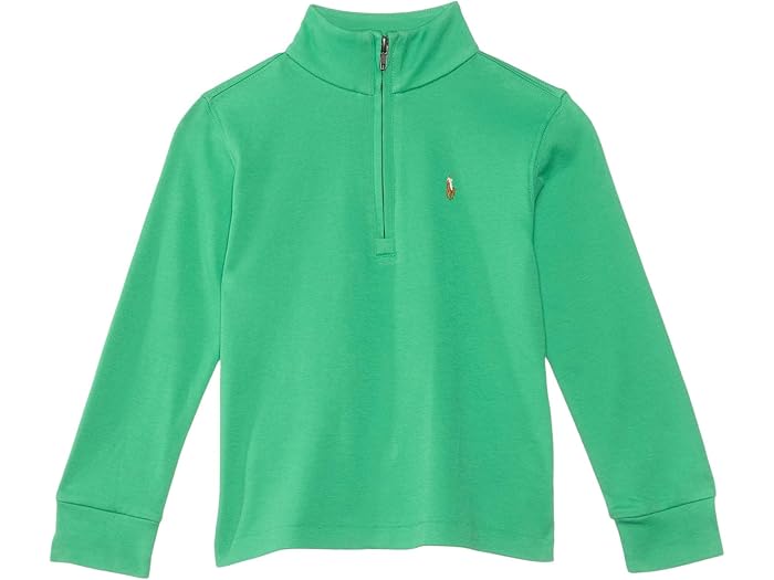 (取寄) ラルフローレン キッズ ボーイズ コットン インターロック クォーター-ジップ プルオーバー (トドラー/リトル キッド) Polo Ralph Lauren Kids boys Cotton Interlock Quarter-Zip Pullover (Toddler/Little Kid) Plato Green(4)