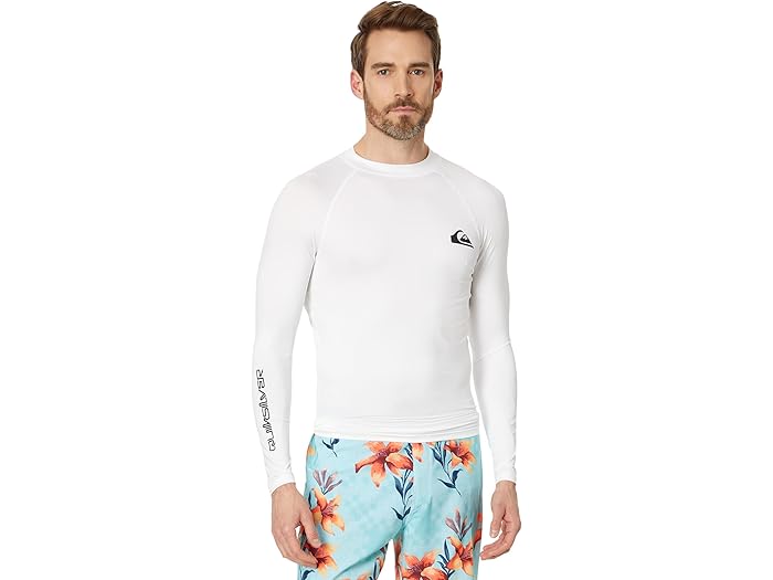 (取寄) クイックシルバー メンズ エブリデイ UPF50 ロング スリーブ ラッシュガード Quiksilver men Everyday UPF50 Long Sleeve Rashguard White