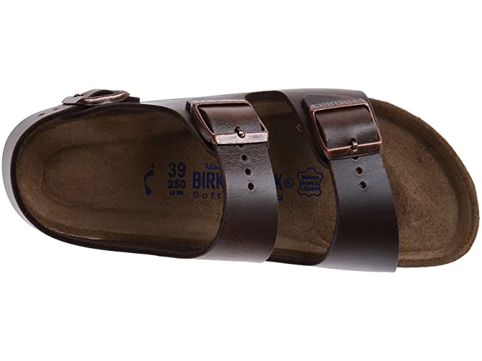 (取寄) ビルケンシュトック ミラノ - レザー ソフト フットベッド (ユニセックス) Birkenstock Milano - Leather Soft Footbed (Unisex) Brown Amalfi Leather