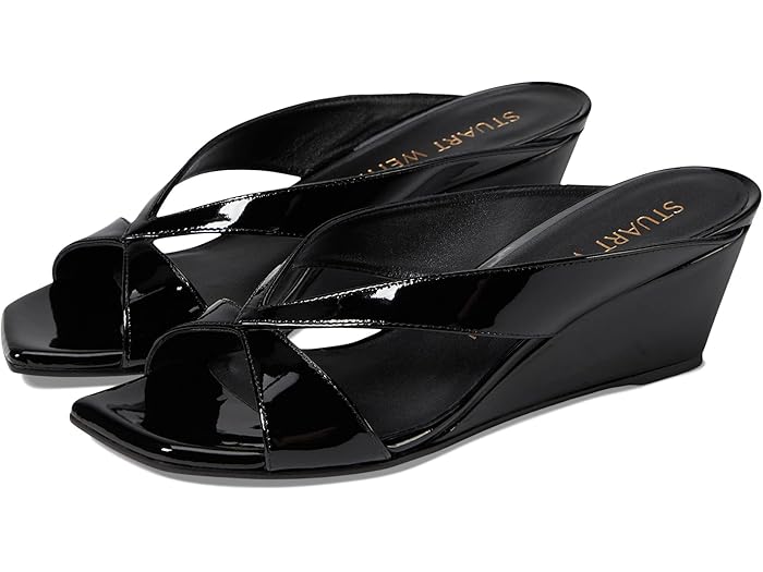 (取寄) スチュアート ワイツマン レディース マイアミ 50 ウェッジ スライド Stuart Weitzman women Miami 50 Wedge Slide Black