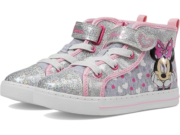(取寄) ジョズモ ガールズ ミニー ハイ トップ スニーカー (トドラー/リトル キッド) Josmo girls Minnie High Top Sneaker (Toddler/Little Kid) Silver/Pink 1