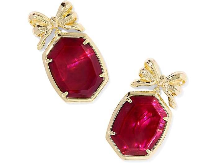 (取寄) ケンドラスコット レディース ダフネ ボウ ドロップ イヤリングス Kendra Scott women Daphne Bow Drop Earrings Gold Dark Burgundy Illusion(4)