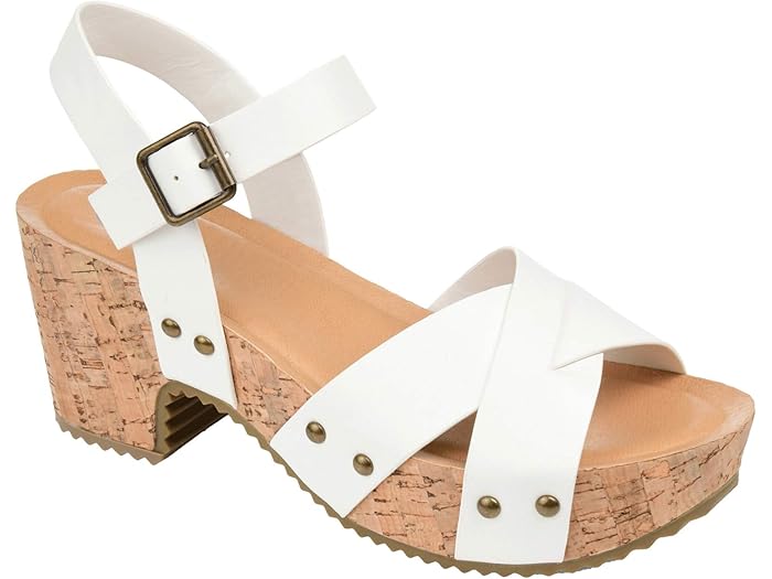 (取寄) ジュルネ コレクション レディース コンフォート フォーム ヴァレンティーナ サンダル Journee Collection women Comfort Foam Valentina Sandals White