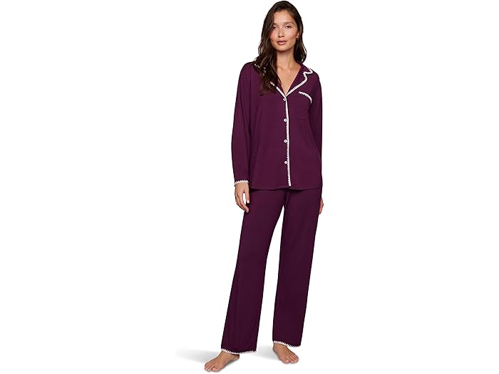 (取寄) エバージェイ レディース フリーダ ロング Pj セット Eberjey women Frida Long Pj Set Plum/Iv..