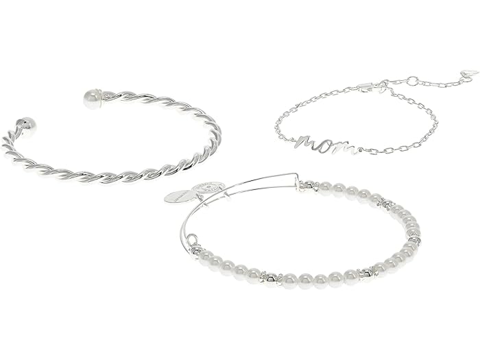 (取寄) アレックス アンド アニ レディース マム セット オブ 3 ブレスレット Alex and Ani women Mom Set of 3 Bracelet Shiny Silver