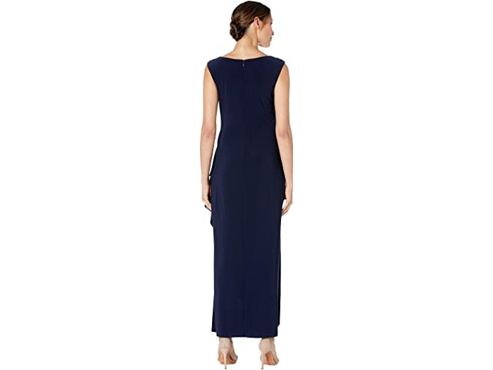 (取寄)アレックスイブニングスピティートロングスリーブレスドレスウィズスウィートハートネックラインAlexEveningsPetiteLongSleevelessDresswithSweetheartNecklineNavy/Nude