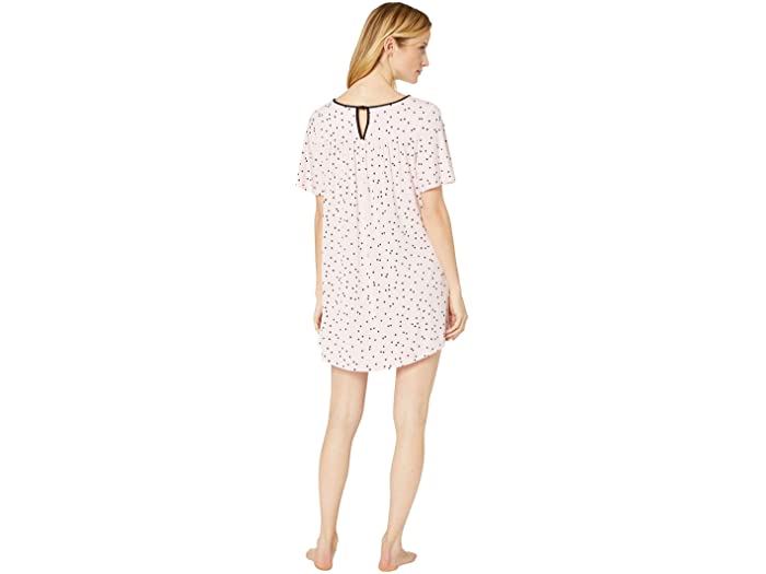 (取寄) ケイトスペード エバーグリーン モーダル ジャージ ショート スリーブ スリープシャツ Kate Spade New York Evergreen Modal Jersey Short Sleeve Sleepshirt Scattered Dot Pink