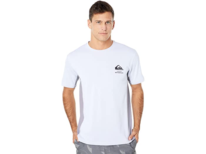 (取寄) クイックシルバー ウォーターマン メンズ バンブー チェック ショート スリーブ ラッシュガード Quiksilver Waterman men Bamboo Check Short Sleeve Rashguard White