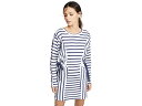 (取寄) パーカー レディース ウィメンズ ショーナ ロング スリーブ ルーシュド ウェスト ドレス Parker women Parker Women's Shauna Long Sleeve Ruched Waist Dress Navy Stripe