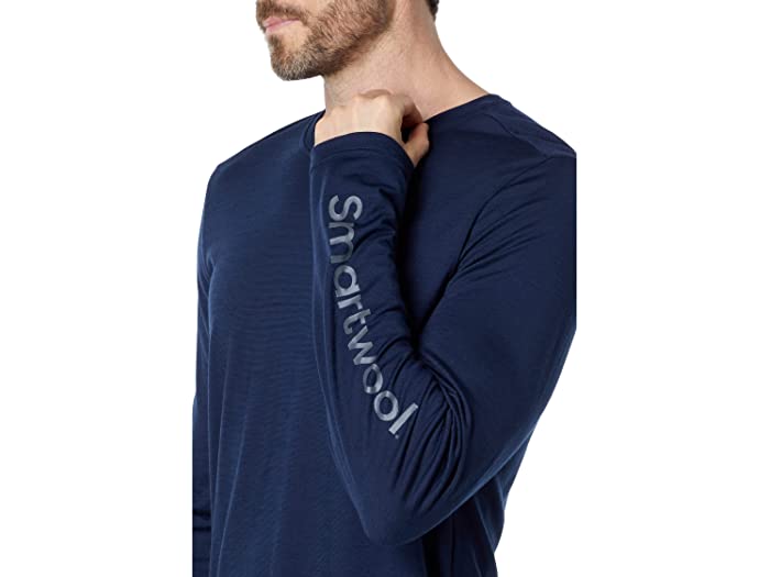 (取寄)スマートウールメリノスポーツ150ロゴロングスリーブグラフィックティーSmartwoolMerinoSport150LogoLongSleeveGraphicTeeDeepNavy