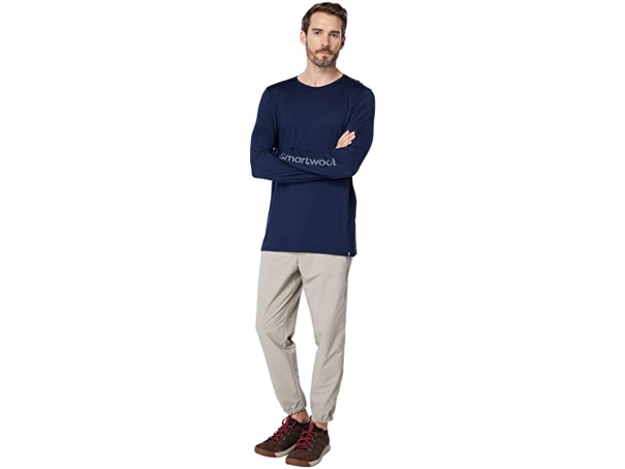 (取寄)スマートウールメリノスポーツ150ロゴロングスリーブグラフィックティーSmartwoolMerinoSport150LogoLongSleeveGraphicTeeDeepNavy