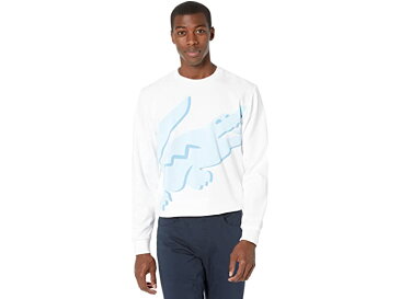 (取寄) ラコステ メンズ ロング スリーブ ラージ サマー クロコ クルー ネック スウェットシャツ Lacoste men Long Sleeve Large Summer Croc Crew Neck Sweatshirt White