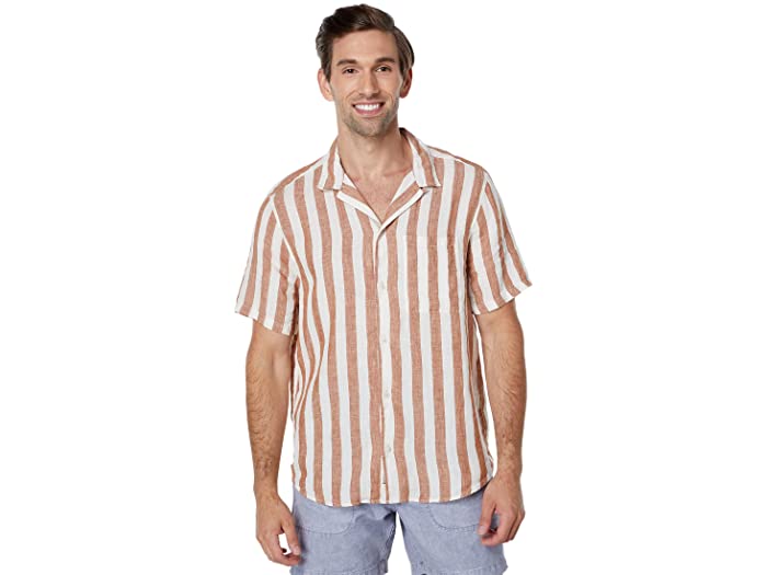 (取寄)メイドウェルショートスリーブイージー-100パーセントリネンMadewellShortSleeveEasy-100%LinenWarmCoffeeCabanaStripe