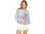 (取寄) ローレンモシ レディース シェヴェル フローラル ダヴ クロップ プルオーバー ウィズ ラッフルズ Lauren Moshi women Chevelle Floral Dove Crop Pullover with Ruffles Soft Sky