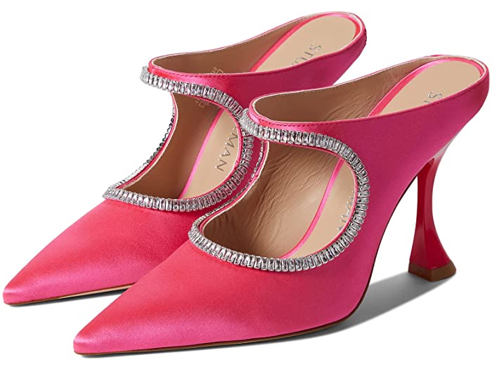 (取寄) スチュアート ワイツマン クリスタル 100 ミュール Stuart Weitzman Xcurve Crystal 100 Mule Magenta/Clear/Magenta