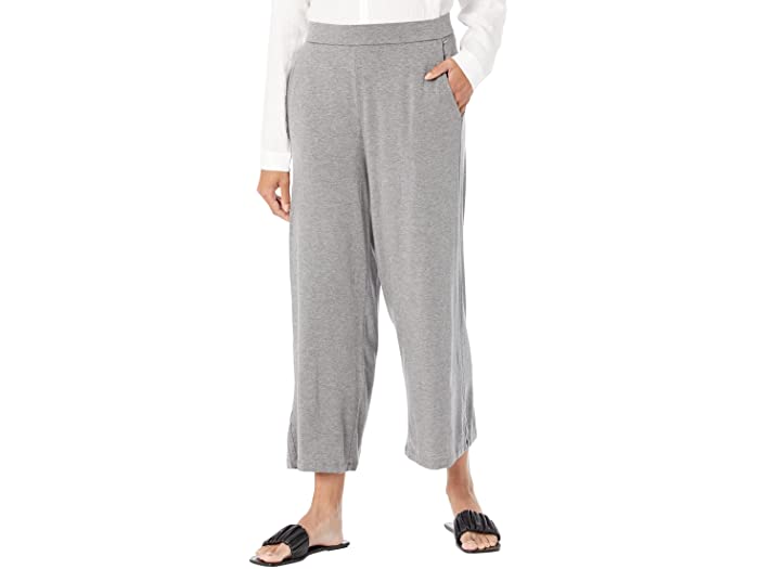 (取寄) アイリーン フィッシャー レディース ワイド レッグ クロップド パンツ イン メランジェ テンセル ジャージ Eileen Fisher women Wide Leg Cropped Pants in Melange Tencel Jersey Ash