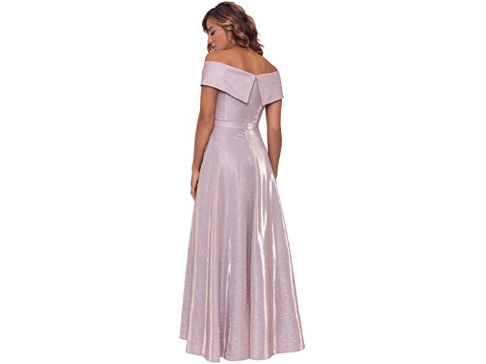 (取寄) エスケイプ レディース オフショルダー ロング グリッター ドレス XSCAPE women Off-the-Shoulder Long Glitter Dress Blush/Silver