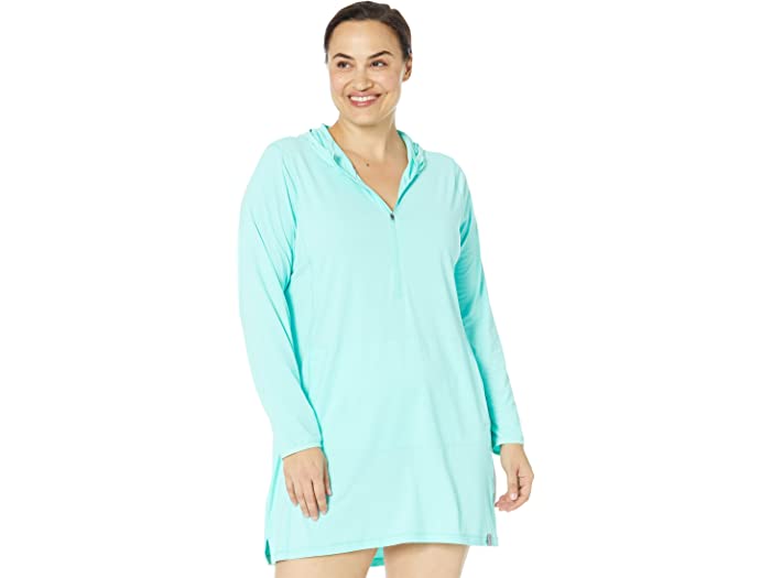 (取寄) エルエルビーン レディース プラス サイズ サンド ビーチ カバーアップ フーデット チュニック L.L.Bean women Plus Size Sand Beach Cover-Up Hooded Tunic Beach Glass
