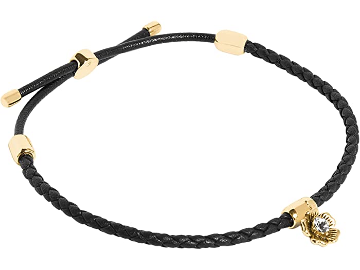 (取寄) コーチ レディース ティー ローズ フレンドシップ スライダー ブレスレット COACH women Tea Rose Friendship Slider Bracelet Black/Gold