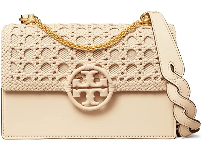 (取寄) トリーバーチ ミラー バスケット ウィーブ スモール フラップ ショルダー バッグ Tory Burch Miller Basket Weave Small Flap Shoulder Bag Brie