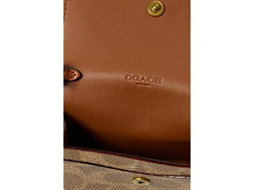 (取寄) コーチ レディース カラーブロック コーテッド キャンバス シグニチャー ハーフ フラップ カード ケース COACH women Color-Block Coated Canvas Signature Half Flap Card Case Tan Rust