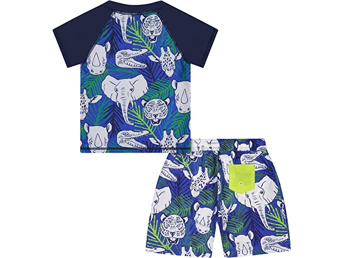 (取寄) ボーイズ ツーピース ラッシュガード スイム セット (トドラー/リトル キッズ) ANDY & EVAN KIDS boys Two-Piece Rashguard Swim Set (Toddler/Little Kids) Green Animals