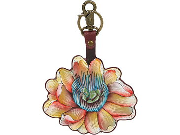 (取寄) アヌシュカ レディース ペインテッド レザー バッグ チャーム K0033 Anuschka women Painted Leather Bag Charm K0033 Floral Paradise