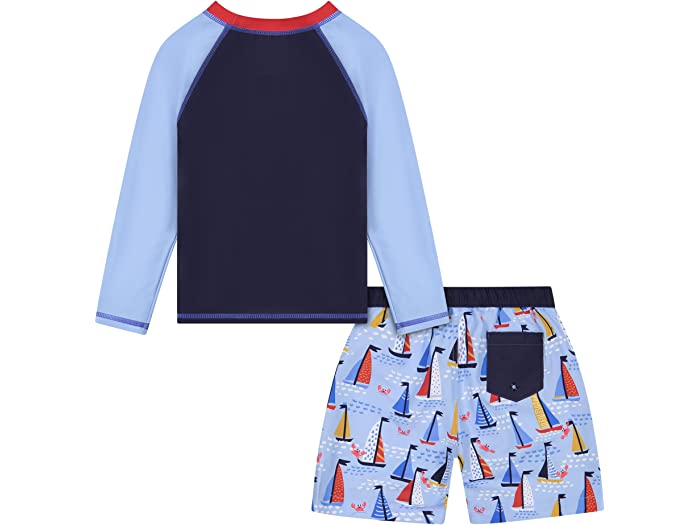(取寄) ボーイズ ツーピース ラッシュガード スイム セット (トドラー/リトル キッズ) 100パーセント ANDY & EVAN KIDS boys Two-Piece Rashguard Swim Set (Toddler/Little Kids) 1 Light Blue Sail