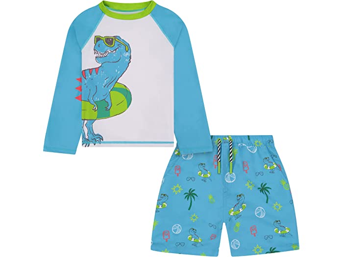 (取寄) ボーイズ ツーピース ラッシュガード スイム セット (トドラー/リトル キッズ) 100パーセント ANDY & EVAN KIDS boys Two-Piece Rashguard Swim Set (Toddler/Little Kids) 1 Aqua Dino