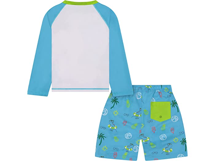 (取寄) ボーイズ ツーピース ラッシュガード スイム セット (トドラー/リトル キッズ) 100パーセント ANDY & EVAN KIDS boys Two-Piece Rashguard Swim Set (Toddler/Little Kids) 1 Aqua Dino