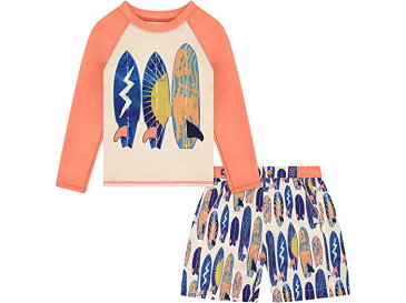 (取寄) ボーイズ ツーピース ラッシュガード スイム セット (インファント) 100パーセント ANDY & EVAN KIDS boys Two-Piece Rashguard Swim Set (Infant) 1 Orange Surf