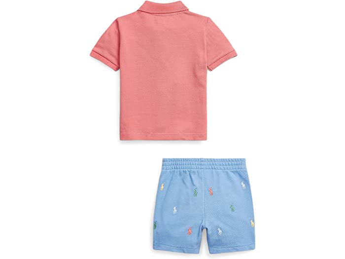 (取寄) ラルフローレン キッズ ボーイズ メッシュ ポロ シャツ アンド ショーツ セット (インファント) Polo Ralph Lauren Kids boys Mesh Polo Shirt & Shorts Set (Infant) Adirondack Berry