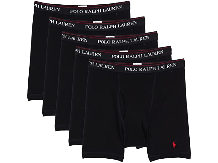 (取寄) ラルフローレン メンズ 5パック ボクサー ブリーフ Polo Ralph Lauren men 5-Pack Boxer Brief Black